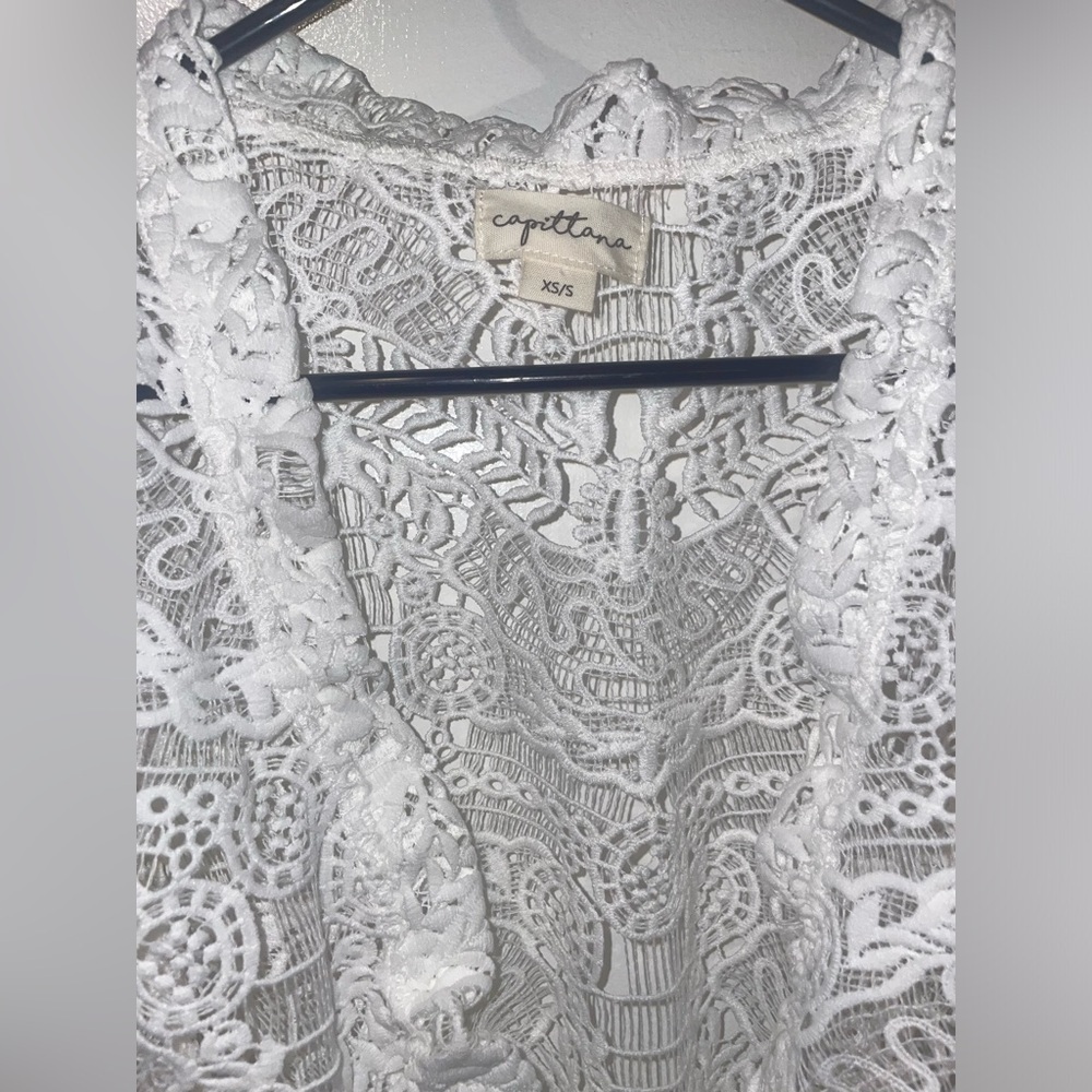 New Capittana Margot Bridal Lace Mini Swim Cover-Up Crochet🤍XS/S Limited Edition - Picture 11 of 16